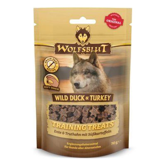 WOLFSBLUT Wild Duck & Turkey Training Treats godbiter med and og kalkun