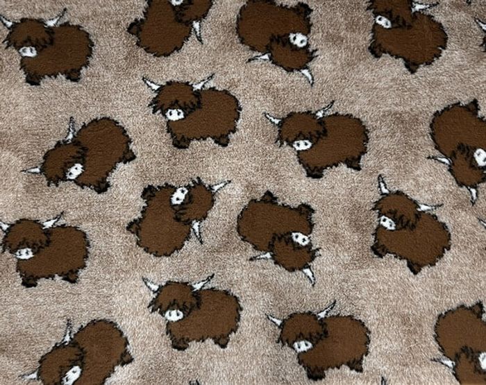Vetbed til hund med motiv av Highland Cattle 100 x 150 cm 
